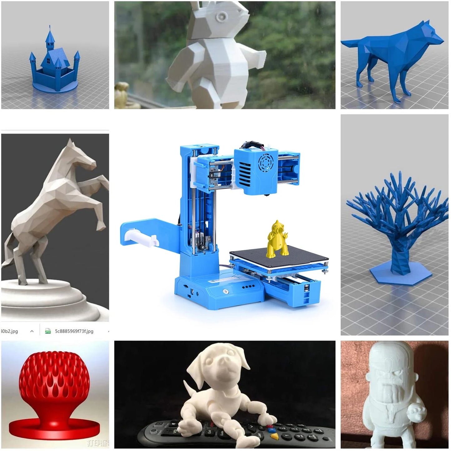 Mini 3D Printer with Desktop Printing, Blue