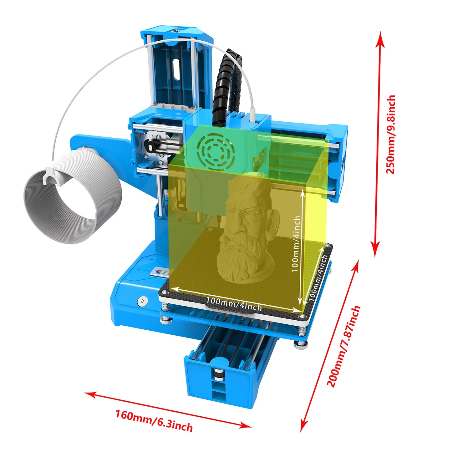 Mini 3D Printer with Desktop Printing, Blue