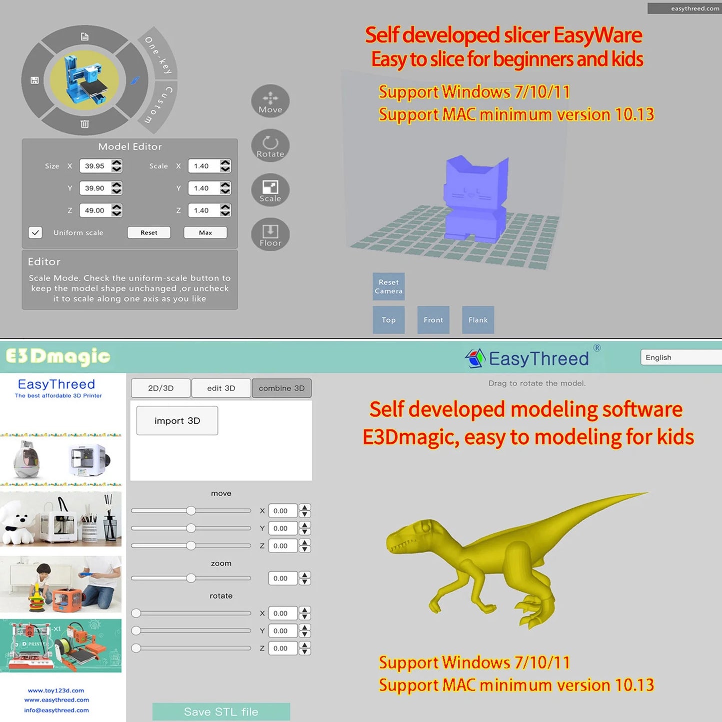 Mini 3D Printer with Desktop Printing, Blue