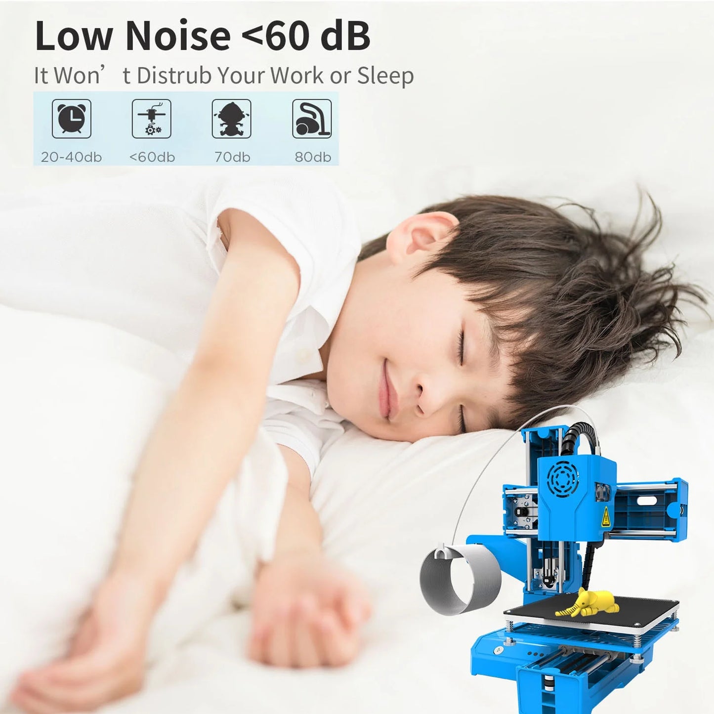 Mini 3D Printer with Desktop Printing, Blue