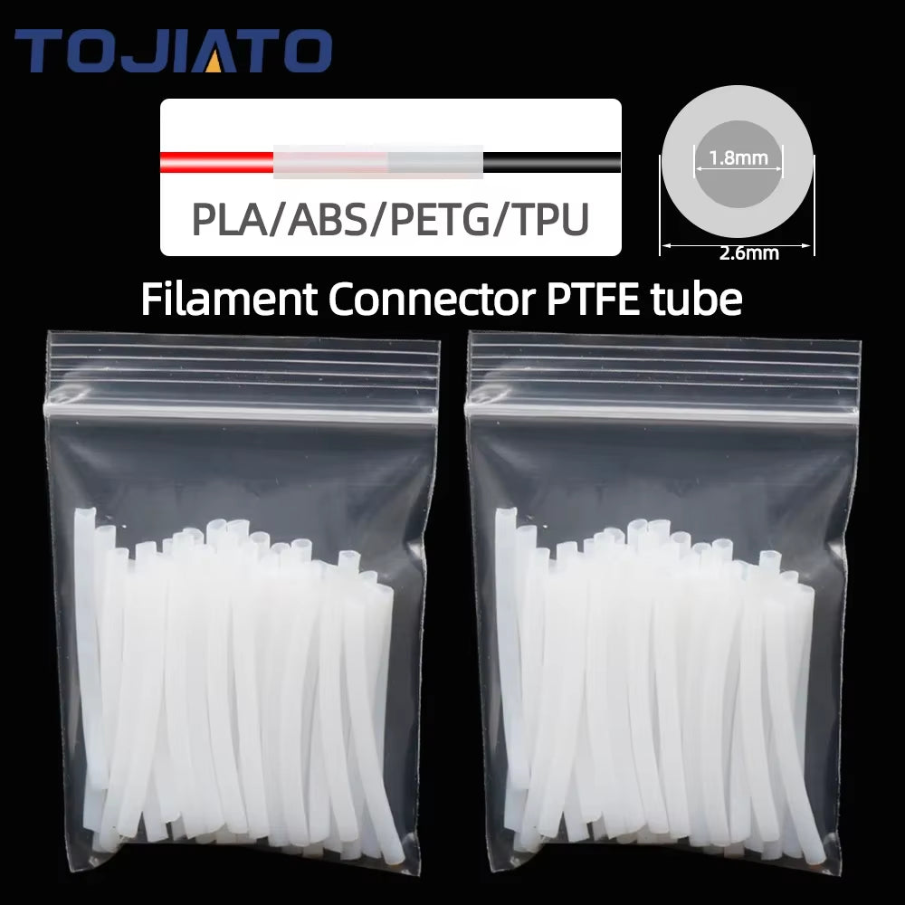 20-80Pcs 3D Printer Accessories 1.75MM Filament Welder Connector Joiner PTFE Tube Filament Splicer Filament Welding